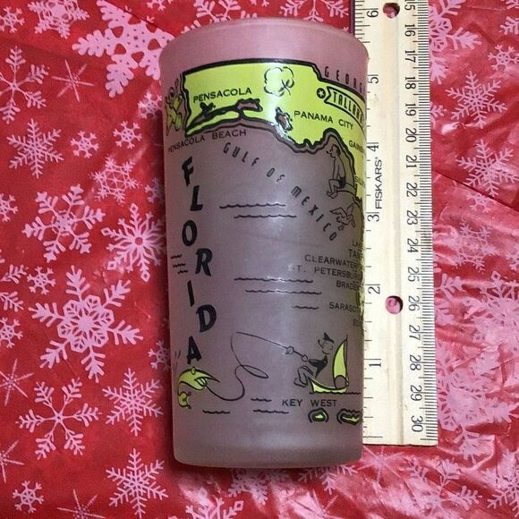 Vintage frosted glass Florida state noticed there is no ￼Disney on the map - Picture 1 of 7